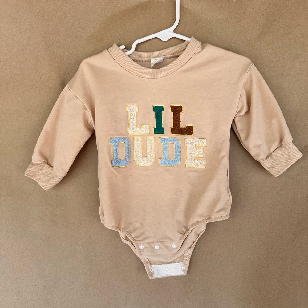 Baby boy “Lil dude” 3-6 month onesie